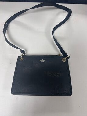 kate spade Black Pebbled Leather Crossbody with Gold Hardware